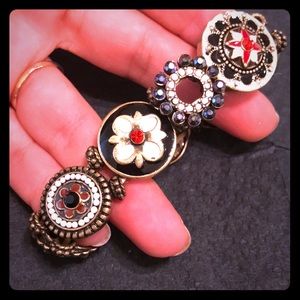 Pretty Jeweled Pave Stretch Chunky Statement Bracelet